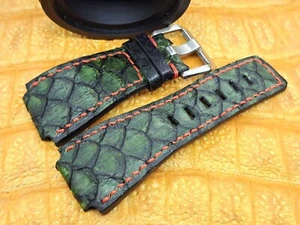 24mm/24mm Exotic Leather Watch Band Vintage Minimalist Design Bespoke - Picture 1 of 10
