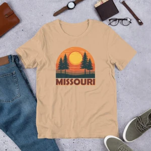 Retro Sunset Style Missouri Unisex t-shirt - Picture 1 of 4