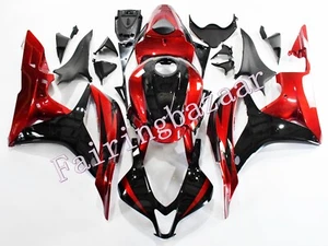 Fit for 2007 2008 CBR600RR Candy Red Black ABS Injection Bodywork Fairing Kit - Foto 1 di 7