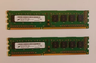 Micron 8GB (2x 4GB) MT8JTF51264AZ-1G6E1 1Rx8 PC3-12800U DDR3 1600MHz Desktop RAM - Image 1 of 2