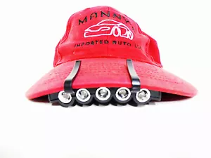 5 Led Cap Visor Light Hat Brim Head Lights Lamp Night Lite Batteries Included - Picture 1 of 7