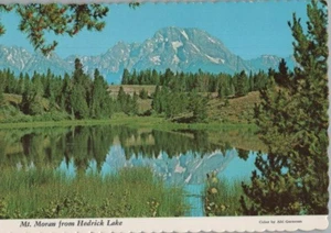 Mt. Moran vom Hedrick Lake Utah kontinentale Chrom-Postkarte - Bild 1 von 2