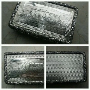 EXQUISITE CASTLE TOP SNUFF BOX, PRISTINE CONDITION ! MUSEUM QUALITY - Picture 1 of 12
