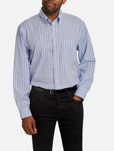 Kirkland Signature Men's Traditional Fit Dress Shirt, Blue/Green, 17in, 36/37 - Picture 1 of 5