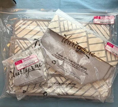 Thirty One Office Bundle- 3 piece set- NEW in Grey Patchwork. - Image 1 of 4
