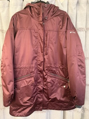 Columbia Interchange Reflective Omni-Heat Hooded Woman’s Burgandy Jacket-XXL - Image 1 of 4