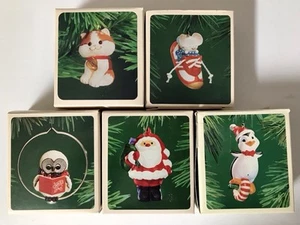 Hallmark 1981 1983 Vintage Christmas Ornament Kitten Santa Eule Pinguin Maus Lot - Bild 1 von 10