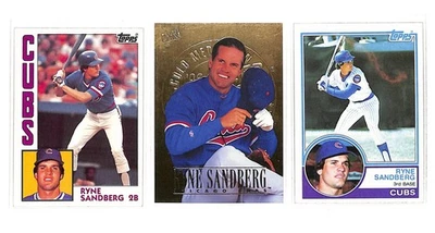 Ryne Sandberg - Lote de 3 cartas - 1983 Topps RC 1984 Topps Fleer Ultra Gold Medal - EX Foto 1 de 2