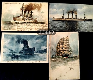 N° 790/440 4 CPA NAVIRES   MILITAIRES ALLEMANDS   POSTKARTE SOLDIIERS  WW1 - Imagen 1 de 2