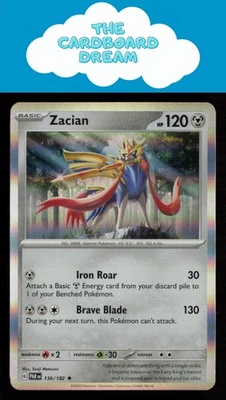 Zacian SV04: Paradox Rift #136/182 HOLO Rare Pokemon Card - Image 1 of 2