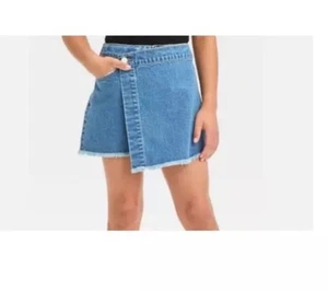 Girls' Denim Wrap Front Skort - Art Class M (8) - Picture 1 of 11