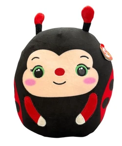 Ty Squish-a-Boo (Squishy Beanies) - Lucy the Ladybug, Medium (9"), MWMT - Picture 1 of 6