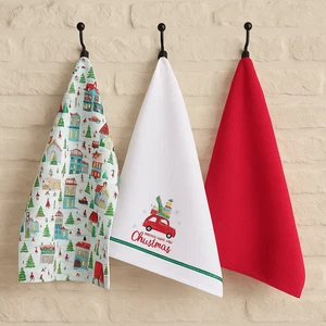 Set of 3 Christmas Tea Towels Driving Home for Christmas - Picture 1 of 4