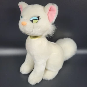 VTG Disney The Aristocats Duchess White Cat 10" Plush Gold Collar Disneyland WDW - Picture 1 of 9