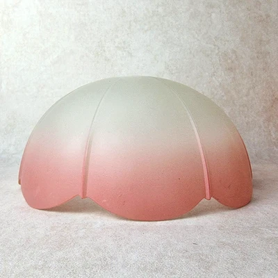 Abat Jour Tulipe en Verre Dépoli Rose Ancien Globe Lampe Suspension Forme Fleur - Photo 1/4