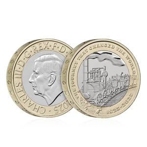 Royal Mint UK 200 Years of Modern Railway Brilliant Uncirculated BU £2 Coin 2025 - Picture 1 of 5