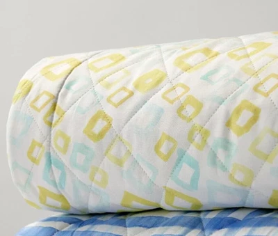 Sferra Geometrico Queen Quilt Multicolor Diamond Cotton Percale Print Italy NEW - Image 1 of 4