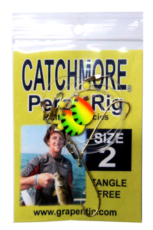 Plataformas Catchmore Perch, TRES paquetes, gancho tamaño 2, tigre de fuego, ¡sin enredos! #PR8-2 Foto 1 de 1