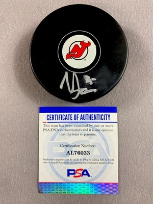 NEW JERSEY DEVILS- NICO DAWS AUTOGRAPH LOGO PUCK PSA/DNA AL76033 - Image 1 of 2