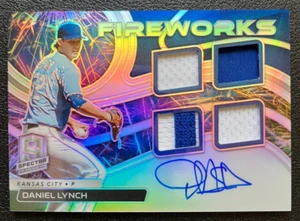 Daniel Lynch 2022 Chronicles Spectra QUAD PATCH ON CARD AUTO Kansas City Royals - Picture 1 of 2