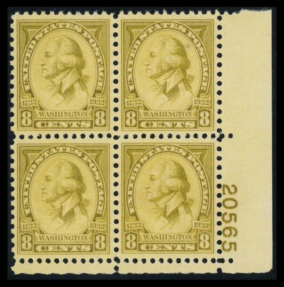 USA Scott #713, VF-XF, Plate Block of 4, Never Hinged, SCV $60 (55714) - Image 1 of 1