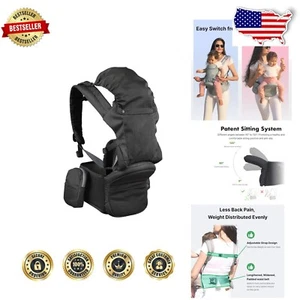 Versatile Baby Carrier with Patented Hip Seat Design - Supports Ages 0-36 - Picture 1 of 10