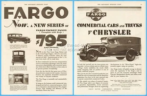 1928 Original Fargo Panel Truck Ad Clipper Sedan Commercial Car Chrysler Motors - Picture 1 of 3