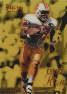 1995 Select Certified Mirror Gold Buccaneers Football Card #4 Errict Rhett
