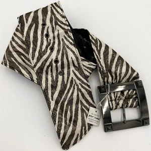 Betsey Johnson Gürtel Vintage Y2K Damen breit Wildlederimitat Zebramuster 31” - 35” - Bild 1 von 6
