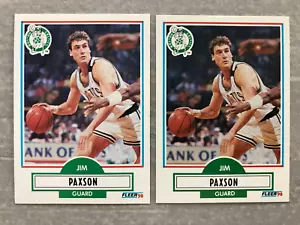 (2) 1990 Fleer JIM PAXSON "No Line" Error & Corrected Basketball Cards #14 - Picture 1 of 2