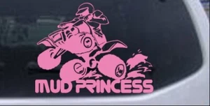 Mud Princess 4 Wheeler Car Truck Window Laptop Decal Sticker Pink 6X7.8 - Picture 1 of 1