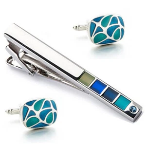 Set Cufflinks Tie Clip French Shirt Cufflinks Clip Men's Cufflinks Fashion Clip - Picture 1 of 5