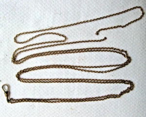 Vintage extra long (55-1/2") Gold watch chain necklace, D.C. (Daggett & Clap) - Picture 1 of 5
