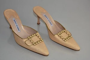 Nuevo Manolo Blahnik Mayflower Amarillo Exótico Lagarto Guías Zapatos 35.5 39.5 - Imagen 1 de 25