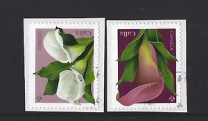 CANADA 2022 CALLA LILIES SELF ADHESIVE BOOKLET PAIR FINE USED - Picture 1 of 1