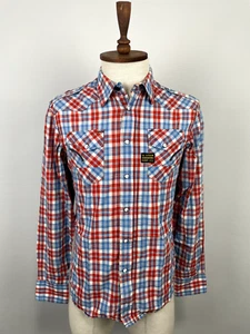 Camisa para hombre G-Star Raw cremallera completa a presión multicolor a cuadros bolsillos abotonados talla M - Imagen 1 de 24