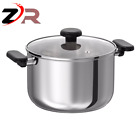 Stainless steel Cooking Pot with lid Lightweight Large Kitchen Stock Pots 5 L