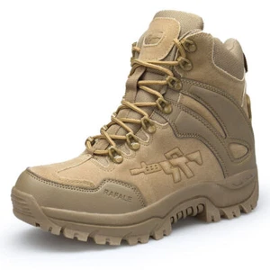 Waterproof Boots Mens Army Patrol Combat Tactical Trainers Military Police Shoes - Picture 1 of 27