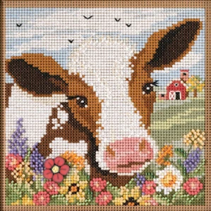 Cross Stitch Kit ~ Mill Hill 2023 Autumn Series - Spotted Cow #MH14-2321 - Picture 1 of 4
