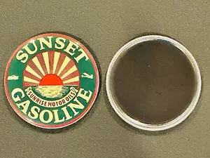 Sunset Gasoline Fridge Magnet 2 1/4” ToolBox Magnet - Picture 1 of 1
