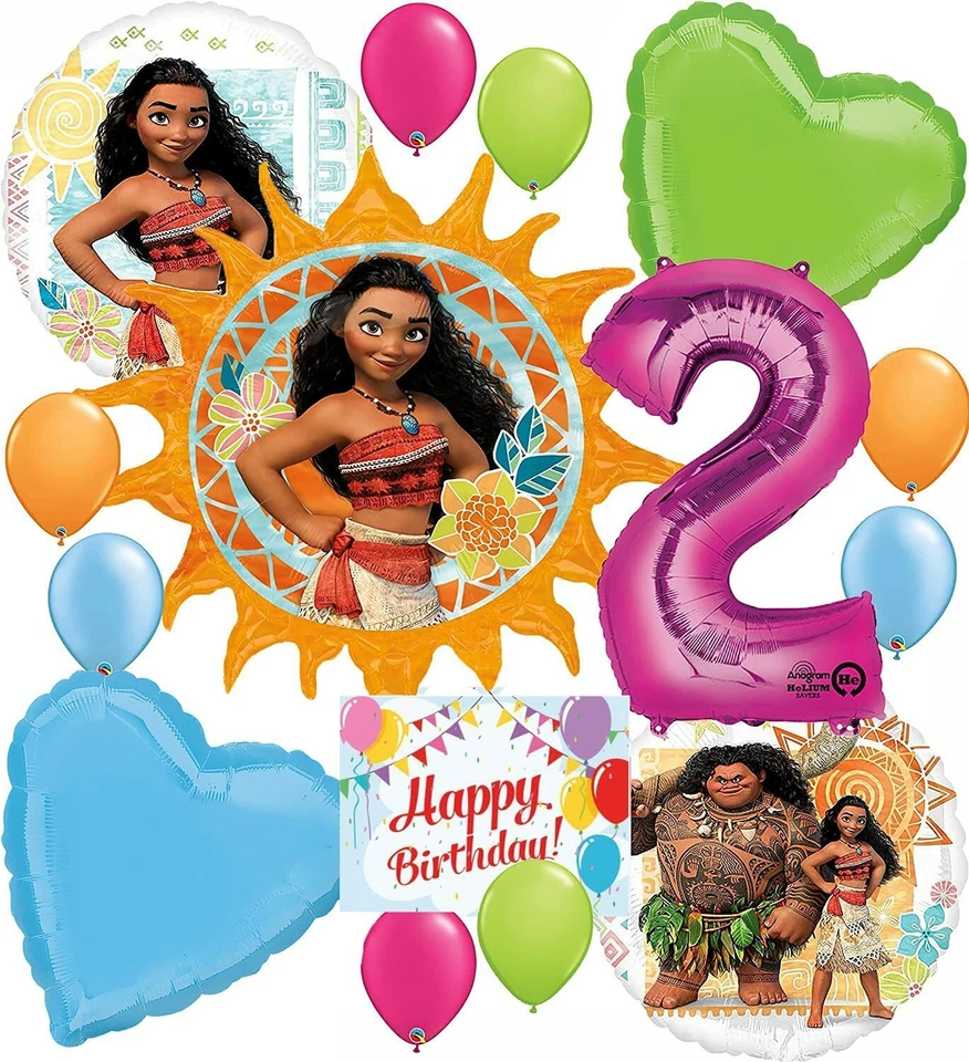 Moana Party Supplies Maui Balloon Decoration Bouquet for 2nd Birthday  - Image 1 of 1