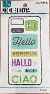 STUDIO 112 by K & Company COOL TYPE PHONE STICKERS - 9 pcs - Picture 1 of 2