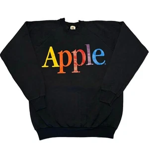 Vintage Apple Computer Rainbow Logo Sweatshirt - Black (XL) - Picture 1 of 6