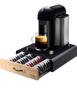 64 Tassimo T-Disc Coffee Pod Capsules Holder Drawer Storage Rack Stand Teak - Picture 1 of 5