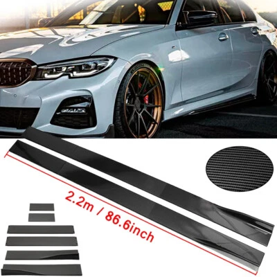 Carbon Fiber 86.6inch Side /Skirt Extensions Rocker+Panel For BMW E90 E92 E93 — 第 1/4 张图片