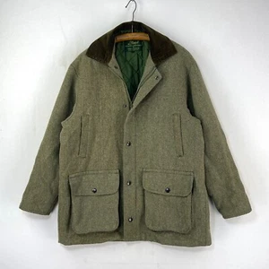 Beaver Derby Tweed Coat Mens Large Green Wool Hunting Sporting Shooting Jacket - Picture 1 of 17