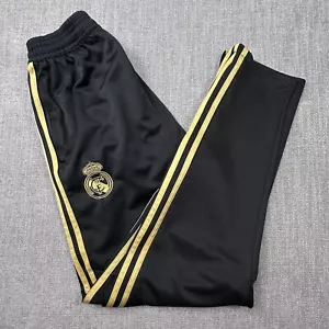 Adidas Real Madrid CF Gold Black Youth XL Track Pants Warm ups Soccer Futbol - Picture 1 of 15