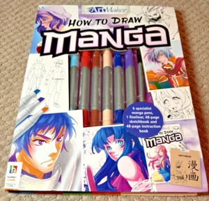 Kit de arte manga para dibujar art maker - bolígrafos, cuaderno de bocetos, libro de instrucciones, nuevo - Imagen 1 de 3