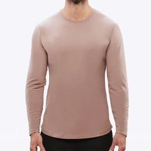 Cuts AO Herren L/XL Mountain Mist Dusty Brown Langarm T-Shirt Curve Hem Pyca - Bild 1 von 7