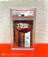 2017 Donruss Optic LOU WILLIAMS Fastbreak Signatures Gold Prizm 9/10 PSA 8